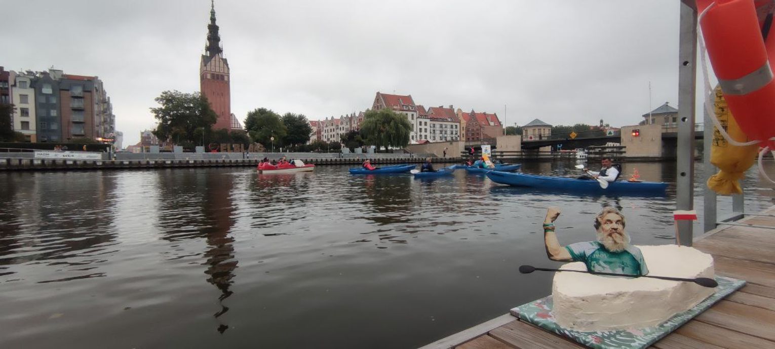 Urodziny Olka Doby na rzece Elbląg WIDEO