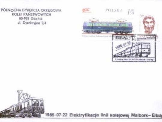 20 lipca 1985 roku na stację w Elblągu przyjechał pierwszy elektryczny pociąg z Malborka