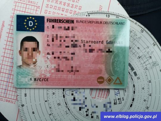 Elbląg: Pokazał policjantom niemieckie prawo jazdy