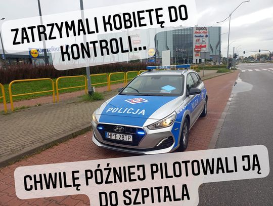 Elbląscy policjanci pomogli kobiecie w ciąży Elbląscy policjanci pomogli kobiecie w ciąży
