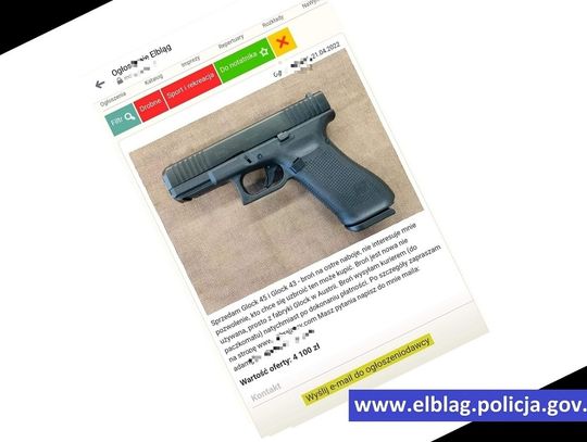 Fałszywe ogłoszenie o broni w Elblągu. Policja ostrzega!