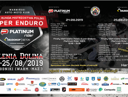 Finały Mistrzostw Polski Super Enduro Platinum Rider koło Elbląga!