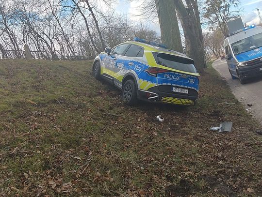 Kolizja radiowozu w Pasłęku [ZDJĘCIA]