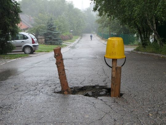 Na ulicy Waryńskiego zapadł się asfalt, mogą stać za tym szczury!