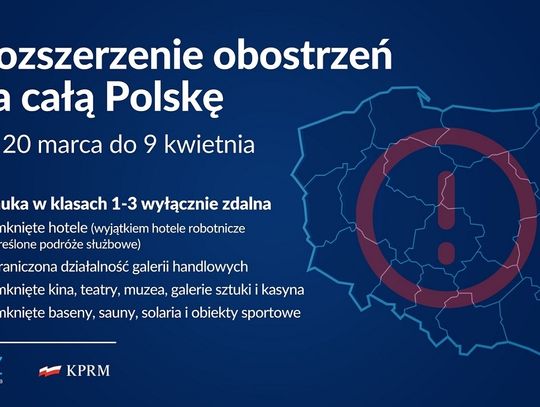 Od 20 marca nowe obostrzenia w całej Polsce!