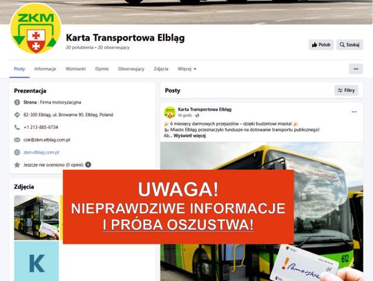 Oszustwo w Elblągu. Podszywają się pod ZKM!