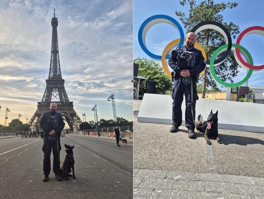 Policjant z Elbląga pełni służbę w Paryżu. Towarzyszy mu pies