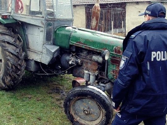 Policyjne zatrzymanie ciągnika
