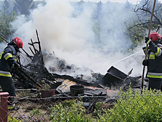 Pożar altanki na działce