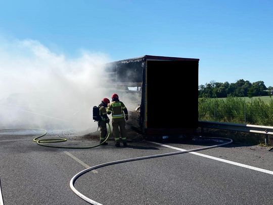 Pożar samochodu ciężarowego na S7 [FILM]