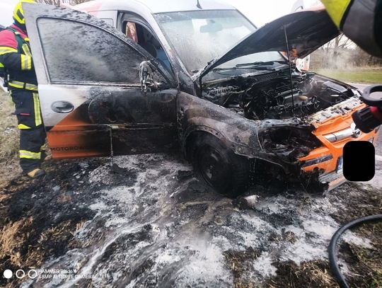 Pożar samochodu na trasie Elbląg-Malbork Pożar samochodu na trasie Elbląg-Malbork