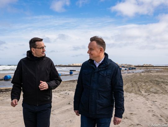 Premier i Prezydent na terenie przekopu Mierzei Wiślanej [ZDJĘCIA]