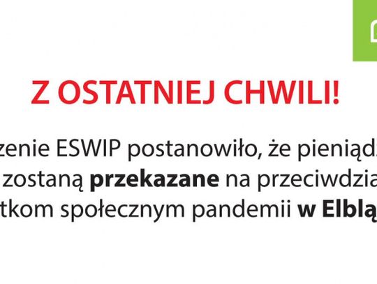 Przekaż 1% podatku na przeciwdziałanie społecznym skutkom epidemii w Elblągu