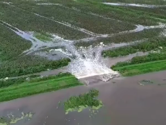 Przerwanie wału przeciwpowodziowego w Świętym Gaju. Służby w gotowości [WIDEO]
