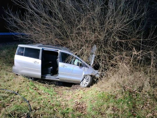 Rozbił się Mazdą na słupie na trasie Elbląg-Malbork. Był pijany