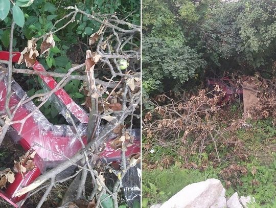 Schowane w krzakach czekały, żeby "ktoś" mógł je nocą wywieźć