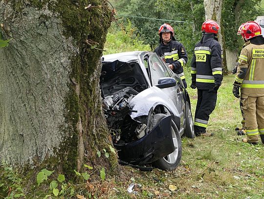 Skodą uderzył w drzewo