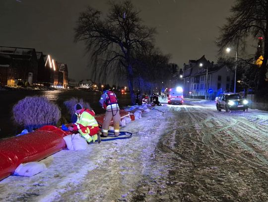 Stan rzeki Elbląg po nocy