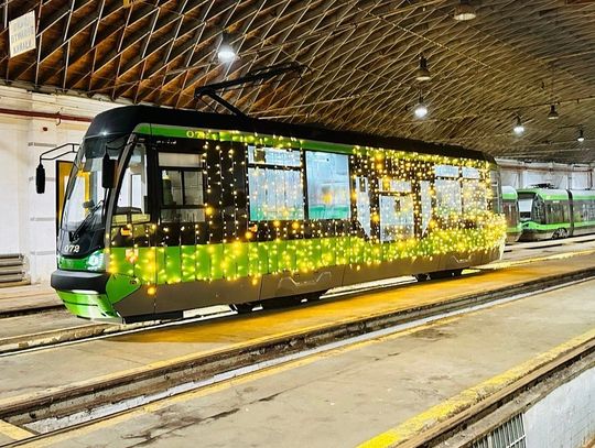 Świąteczny tramwaj w Elblągu