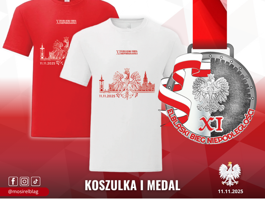 Unikatowa koszulka i medal Biegu Niepodległości
