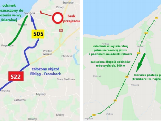 Uwaga, zamknięcie drogi wojewódzkiej nr 504 na odcinku Pogrodzie – Frombork!