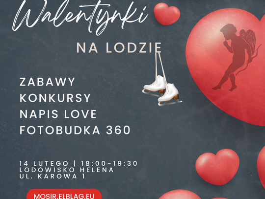 Walentynkowa zabawa na lodowisku
