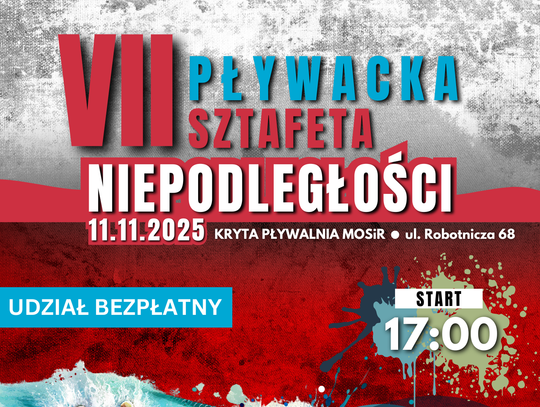 Weź udział w VII Pływackiej Sztafecie Niepodległości Weź udział w VII Pływackiej Sztafecie Niepodległości