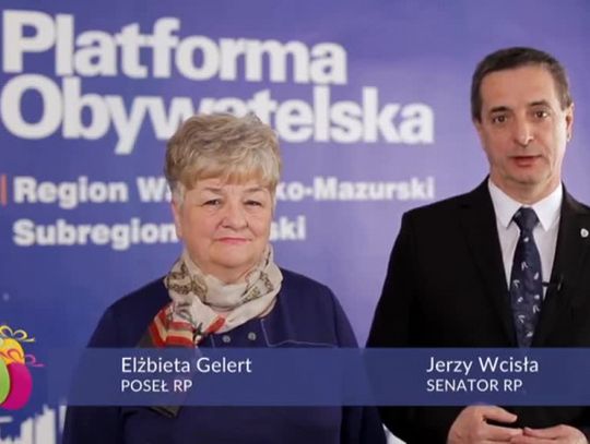 Wielkanocne życzenia składa Poseł na Sejm RP Elżbieta Gelert oraz Senator RP Jerzy Wcisła