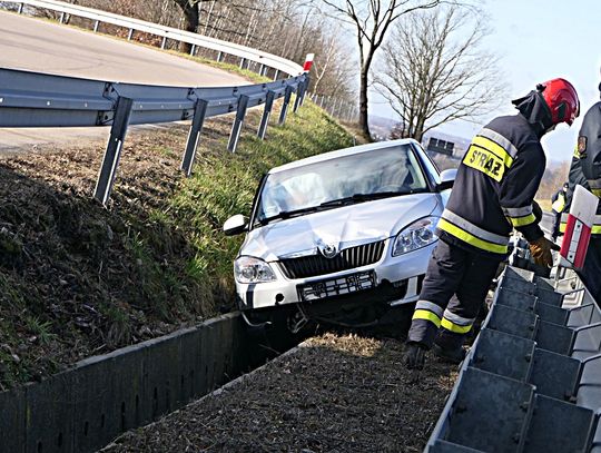 Wjechał do rowu na S22. Chciał uniknąć zderzenia z gołębiem