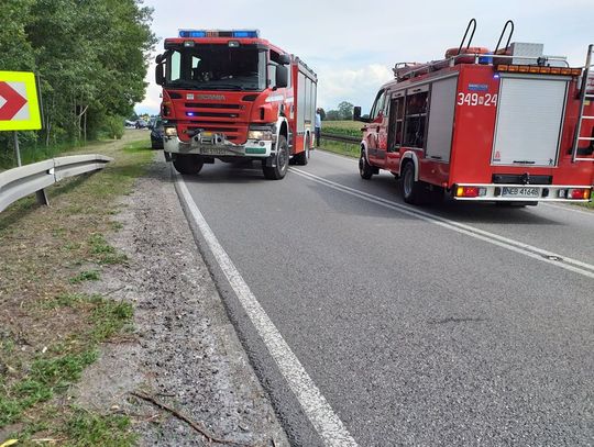 Wystraszył się i wjechał do rowu