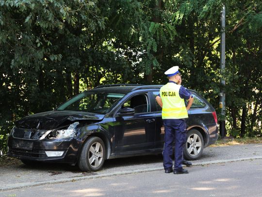 Złamane drzewo spadło na samochód