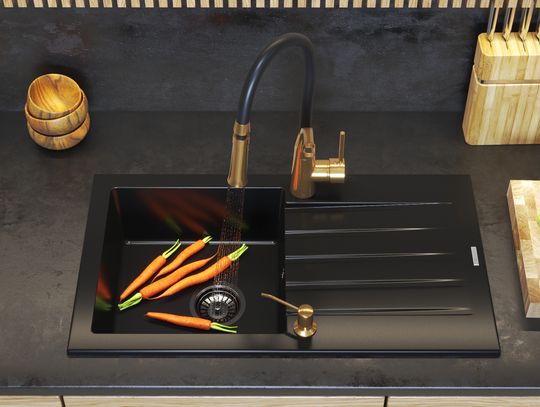 Zlewy granitowe odporne na uszkodzenia mechaniczne, przebarwienia, szok termiczny i skrajne temperatury