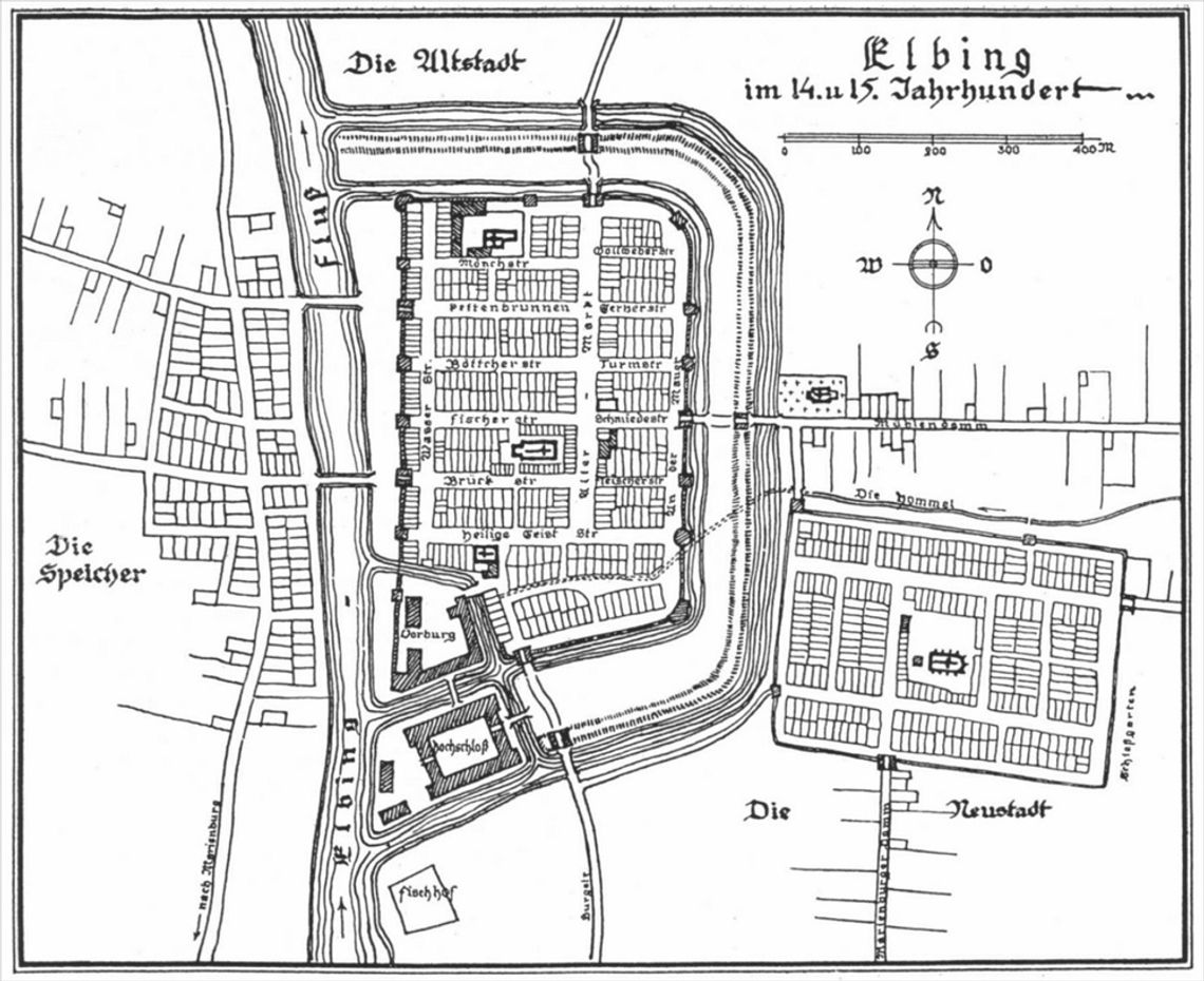 29 czerwca 1343 roku wielki mistrz Ludolf Konig rozszerzył prawa miejskie Elbląga