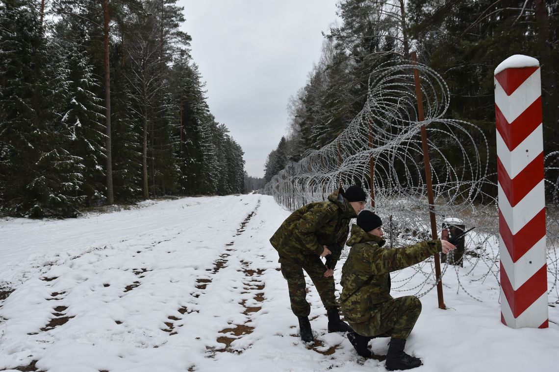 Bariera na granicy z obwodem kaliningradzkim