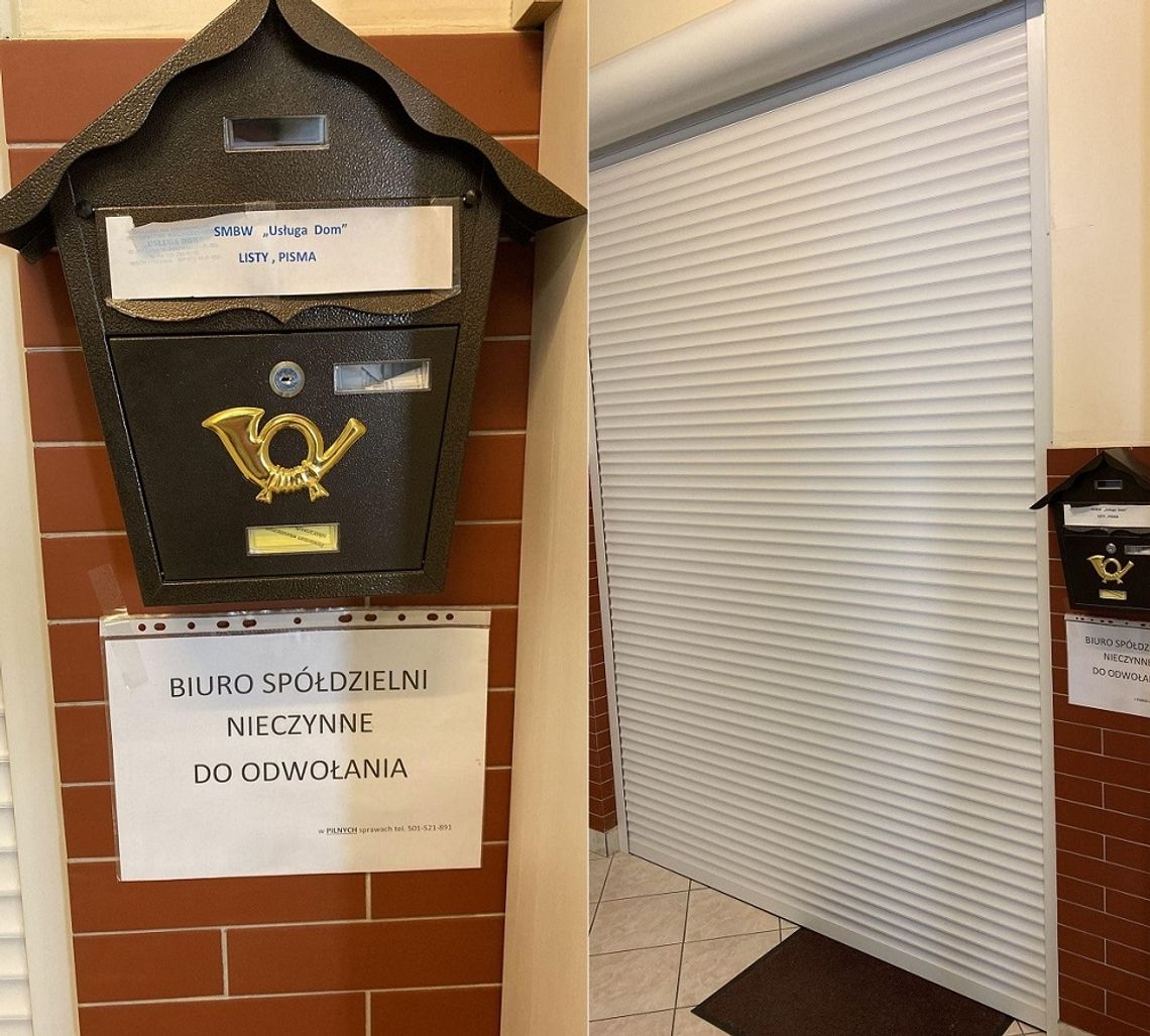 Biuro spółdzielni zamknięte, a długi rosną Biuro spółdzielni zamknięte, a długi rosną