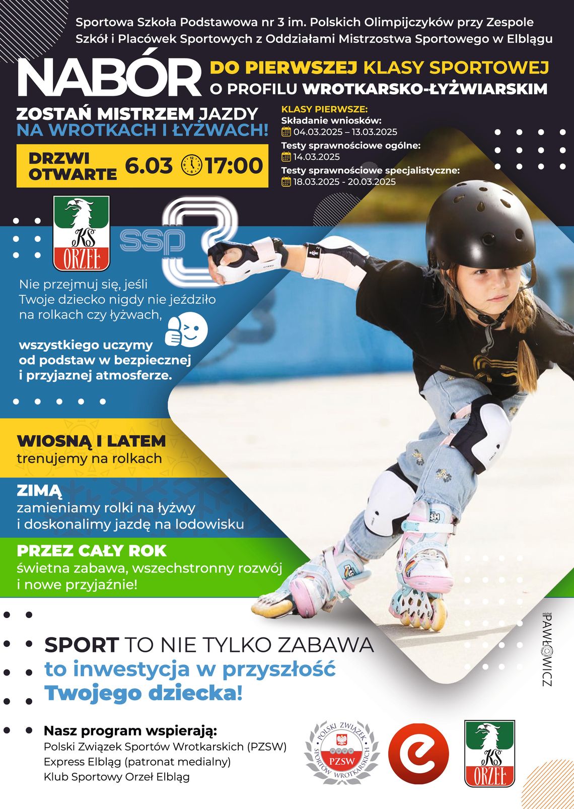 Drzwi otwarte w Sportowej Szkole Podstawowej nr 3 w Elblągu! Rekrutacja do klas sportowych
