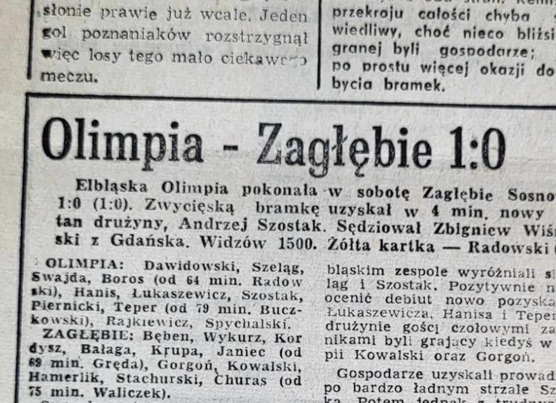 Dziwacy, kieliszki i starocie. Jak Olimpia ogrywała Sosnowiec