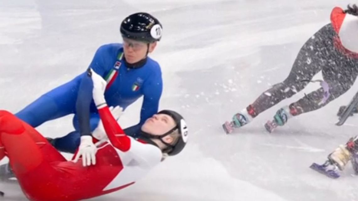 Elblążanka wyniesiona na noszach z olimpijskiego toru