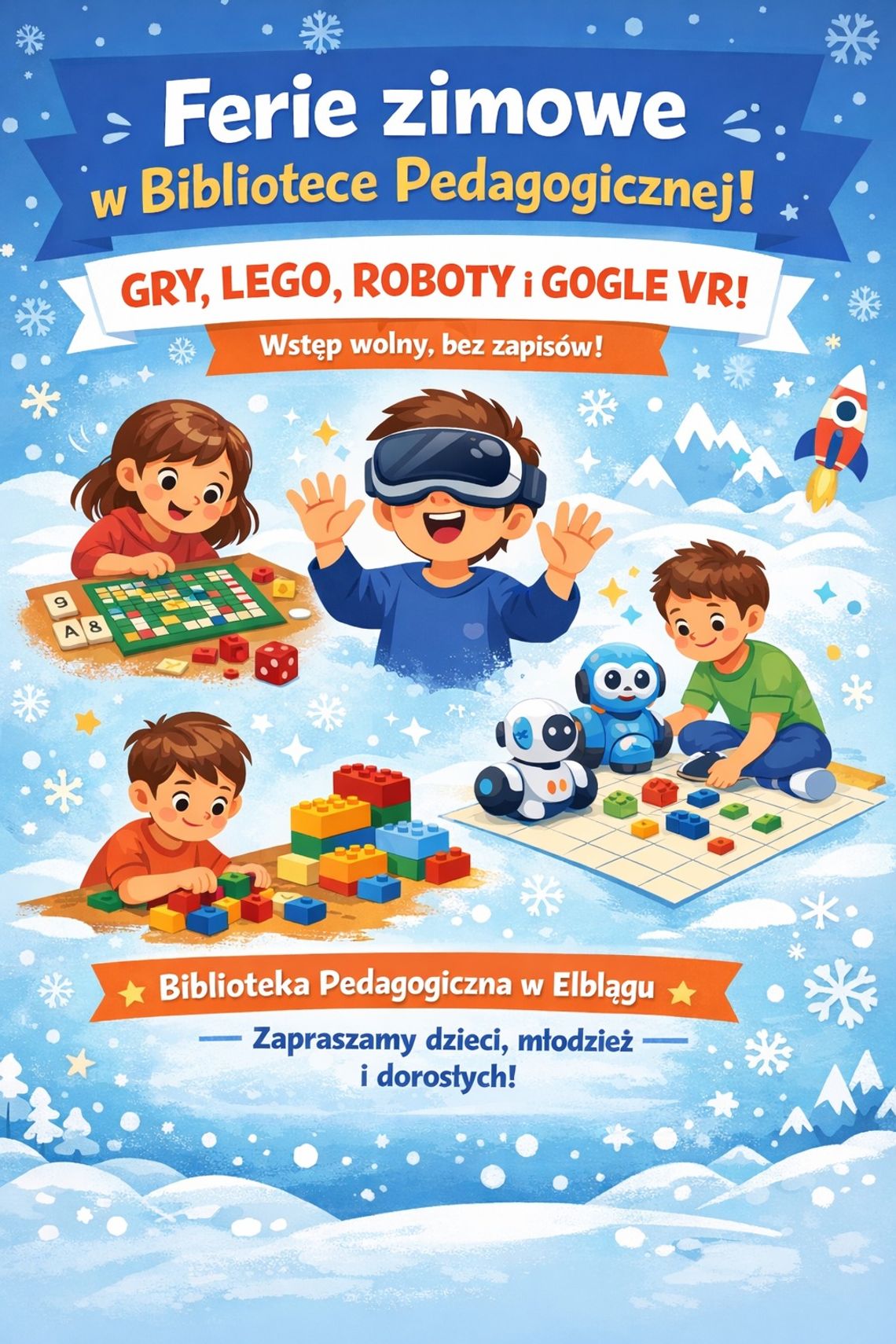 Ferie zimowe w bibliotece! Ferie zimowe w bibliotece!