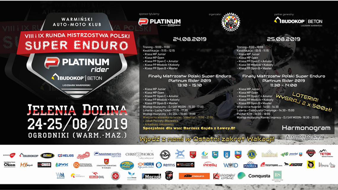 Finały Mistrzostw Polski Super Enduro Platinum Rider koło Elbląga!