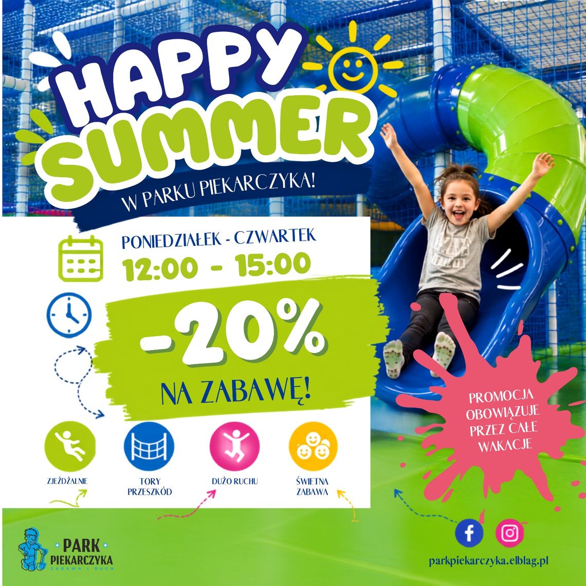 Happy Summer w Parku Piekarczyka. Od poniedziałku do czwartku bawimy się taniej Happy Summer w Parku Piekarczyka. Od poniedziałku do czwartku bawimy się taniej
