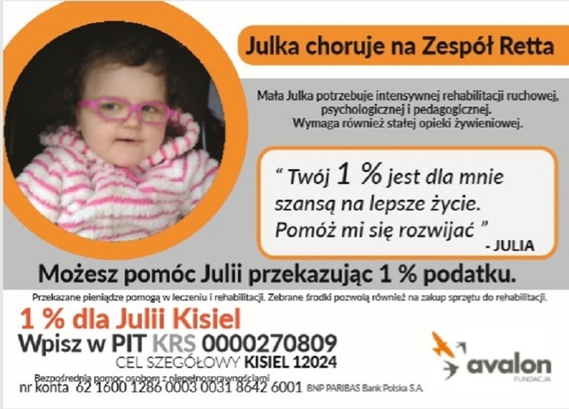 Julka choruje na Zespół Retta Julka choruje na Zespół Retta
