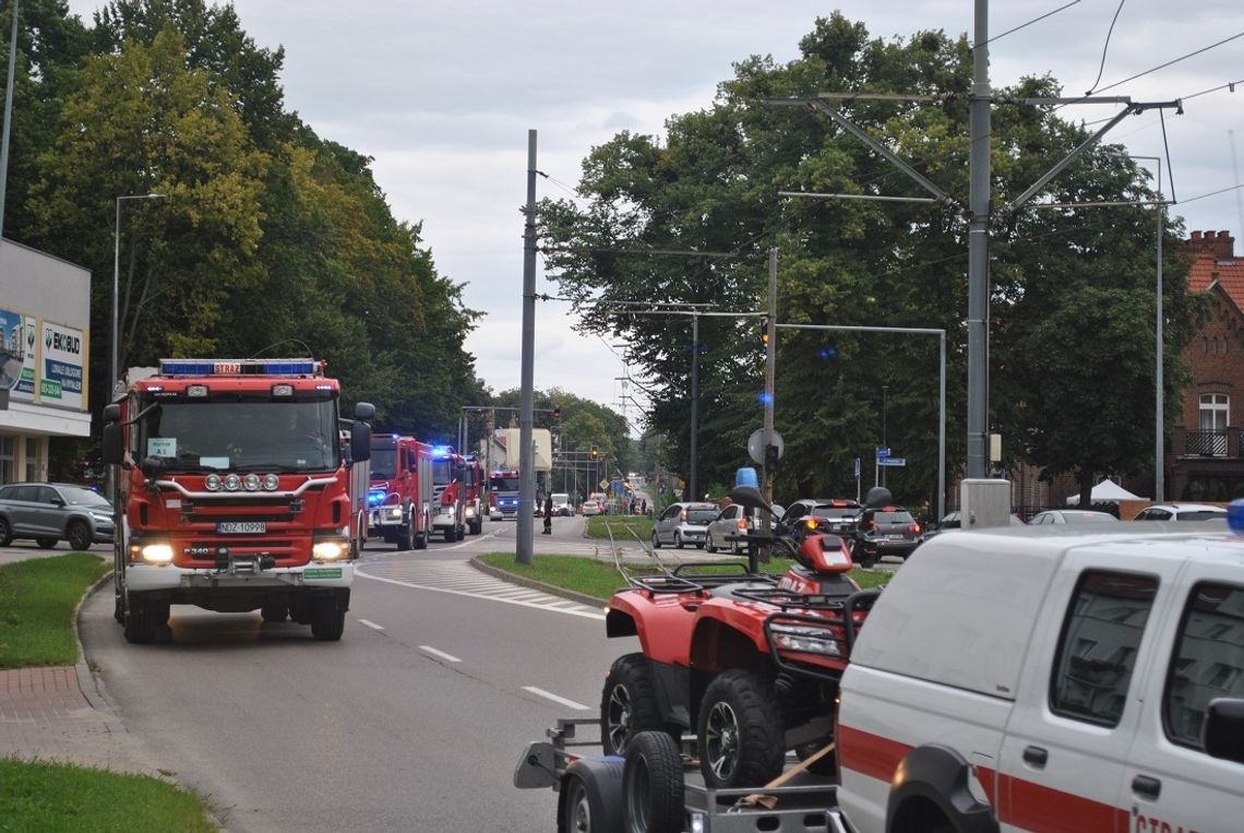 Koncentracja sił straży pożarnej w Elblągu