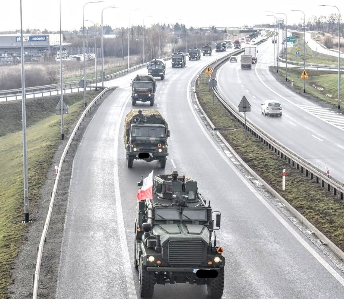 Wzmożony ruch kolumn wojskowych na terenie Elbląga