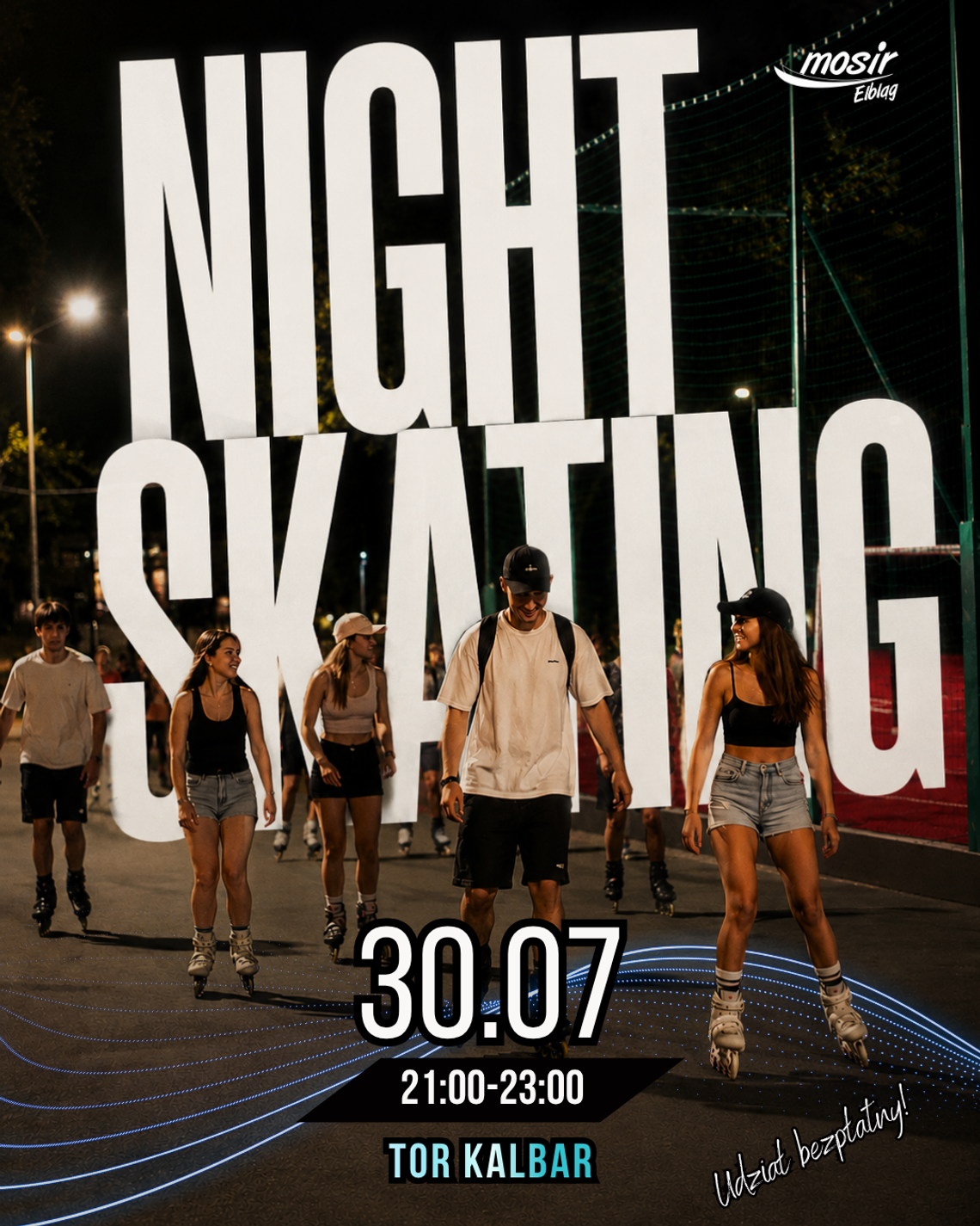 Pierwszy Night Skating na Kalbarze