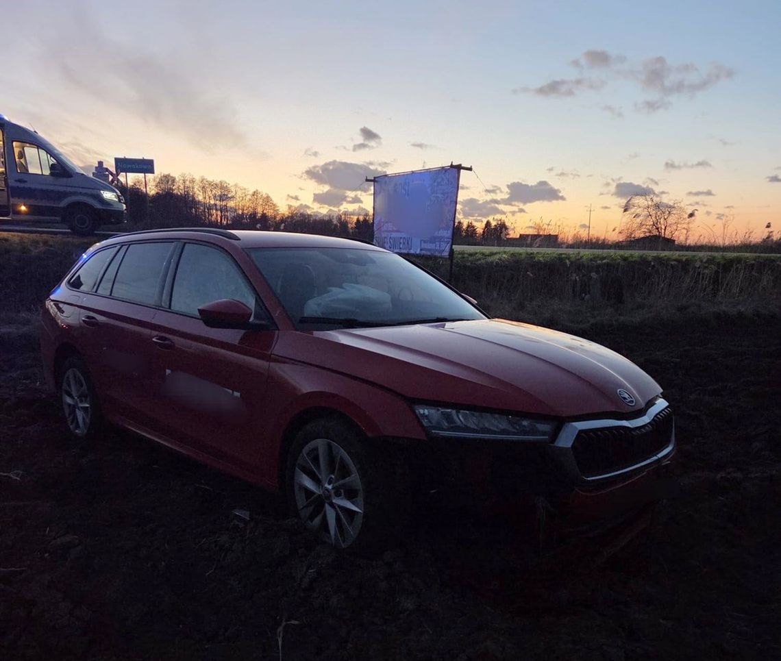 Pijany wjechał na pole Pijany wjechał na pole