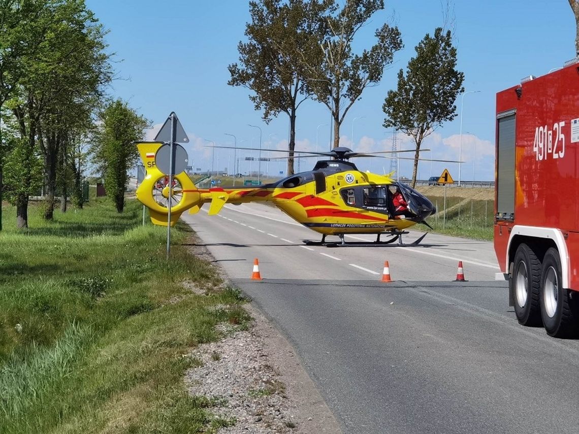 Poważny wypadek. Na siódemce lądował śmigłowiec!