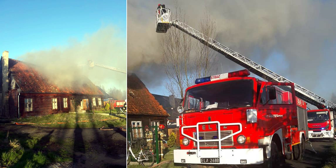 Pożar budynku mieszkalnego w Wiśniewie
