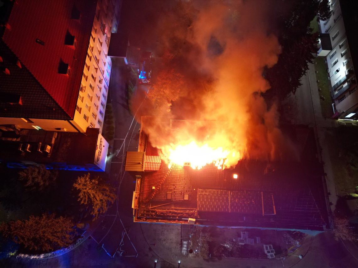 Pożar budynku Szpitala Miejskiego w Elblągu Pożar budynku Szpitala Miejskiego w Elblągu