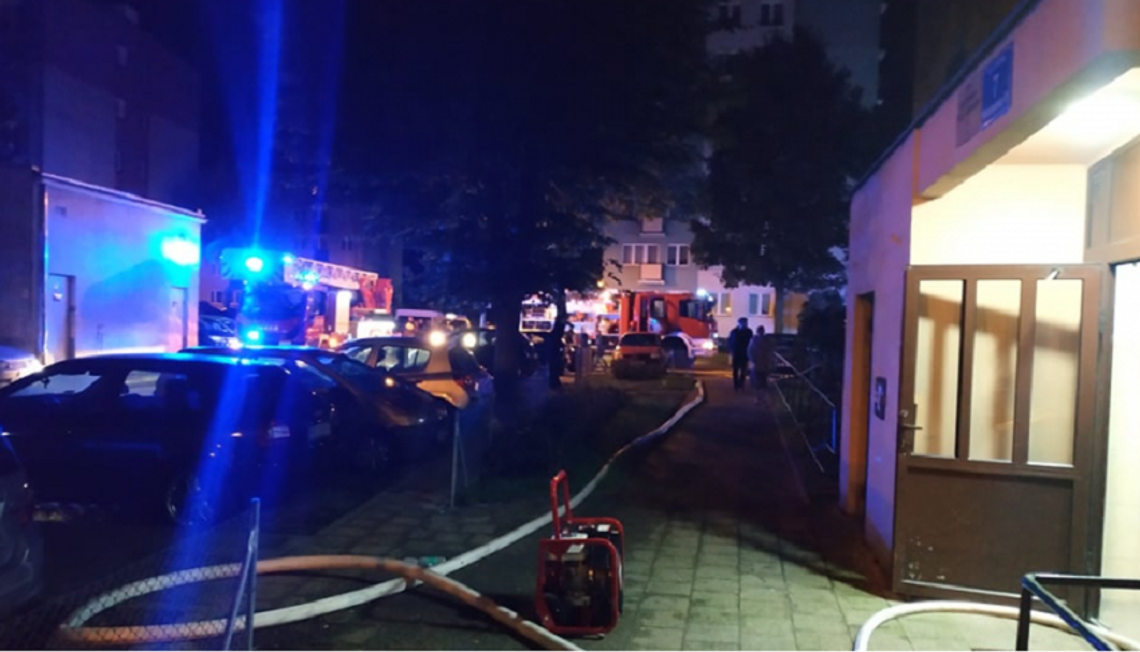 Pożar w piwnicy budynku wysokiego przy ul. Władysława IV w Elblągu